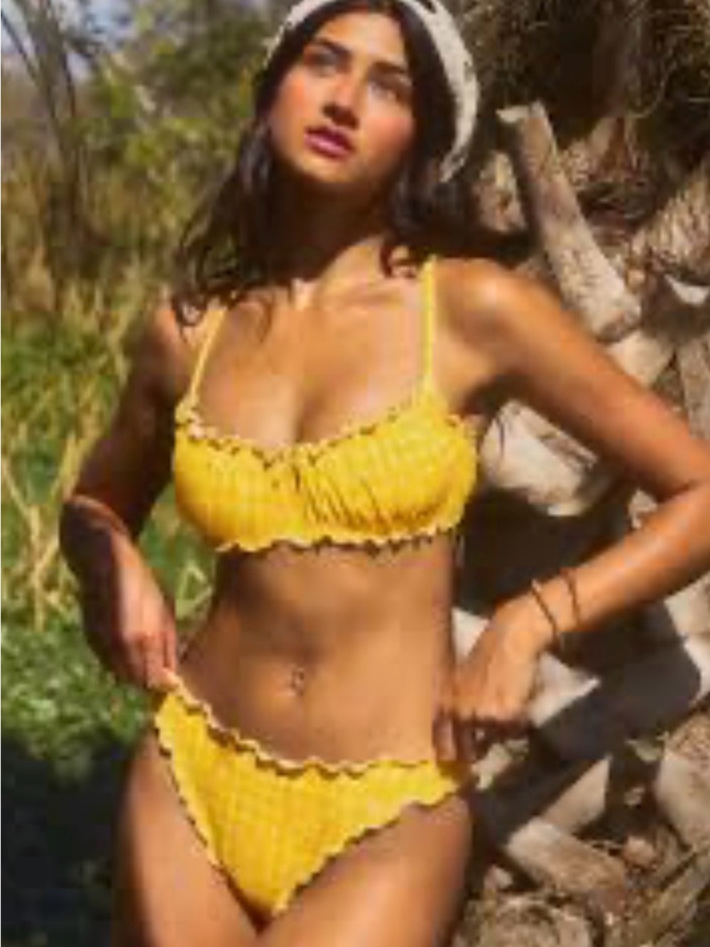 Cupshe Yellow Ruffle Bikini Set